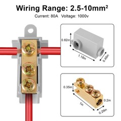 6 AWG T Type Wire Connector Nut Kit 10Pcs 80A Splicing Terminal Quick Wiring