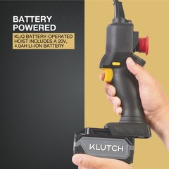 Klutch Chain Hoist Kit, KLiQ 20V, Battery-Powered, 500-Lb. Capacity, 9.85ft.