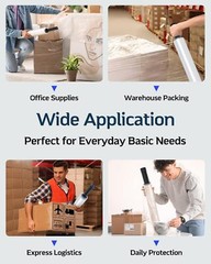 Clear Stretch Film Roll 15″x1200ft Heavy Duty Shrink Wrap for Moving Shipping