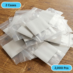 8 x 10″ Clear Reclosable Bags 2 Mil Plastic Polybags w/ White Block 2000 Packs