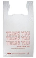 Large 1/6 BBL T-Shirt Thank-You Grocery Bags 11.5″ x 6.5″ x 21″ – 1000 BAGS