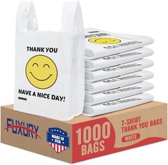 10000 10K Count Thank You Plastic Bags Black Small Business 12″ x 6.5″ x 21″