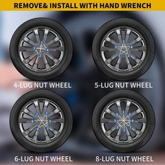 8 Piece Spline Lug Nut Socket Set, SAE & Metric Wheel Lock Removal Kit for Re…