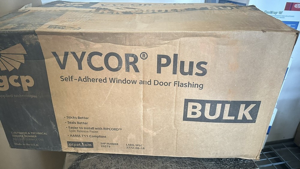 Grace Vycor plus 12 In. X 75 Ft. Roll Self-Adhered Flashing Tape 1 Roll