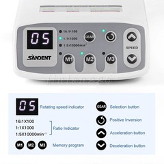 SANDENT Dental LED micromotor motor eléctrico/contra angulo 1:1/1: 5 aumento USA