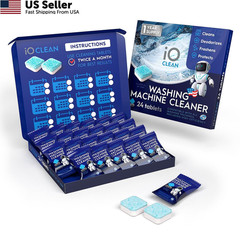 iO CLEAN Washing Machine Cleaner Descaler Tablets, 24 1 Count (Pack of 24)