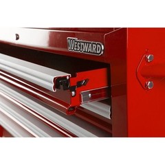 Westward 32H848 Westward Intermediate Chest, 3-Drawers, Powder Coated Red,
