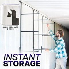 Life Finds Black 3 Tier Shipping Container Shelving Brackets, 4 Pack