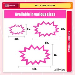 Starburst Signs 2×3 Neon 100.0 Count Stickers 100pcs Price Tags Garage Estate