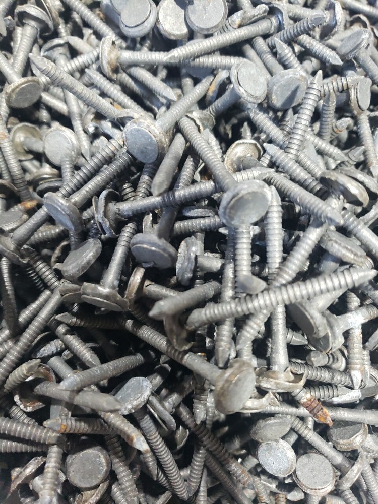 2 POUNDS VINTAGE LEAD HEAD RING SHANK 1-3/4″ METAL ROOFING NAILS 2LB Aprox 175pc