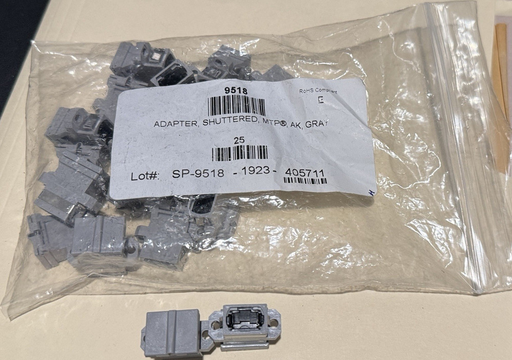 Shuttered MTP Adapter Connectors Gray Bag of 20 MPN 9518 Label SP-9518-1923