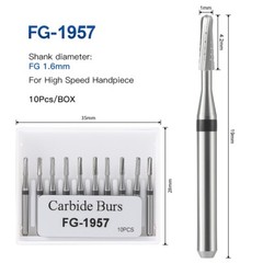 USA Dental Tungsten Carbide Burs FG 1.6mm Metal Cutting for High Speed Handpiece