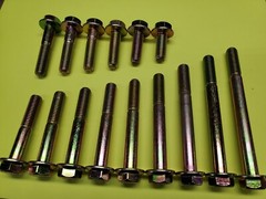 M10-1.5 x (CHOOSE LENGTH & QUANTITY) Grade 10.9 Metric Flange Bolts Yellow Zinc