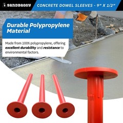Sandbaggy Concrete Dowel Sleeves – 9” x 1/2” (#4 Rebar Sleeve) – Polypropylene