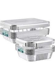 NEEBAKE 24 Pack Disposable 9x13x1.875 inches & 8x8x1.8 inches, Silver