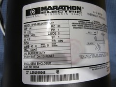Marathon 048S34S2003, Single Phase HVAC Motor, 1/4 HP, 115 Volts, 4.2 Amps