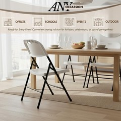 2-Pack Heavy Duty Plastic Folding Chair, 450 lbs Capacity Foldable Chairs