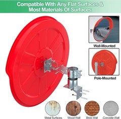 32″ Convex Security Traffic Mirror & Bracket w/Shed~High Visibility~Shatterproof