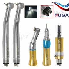 NSK Style Dental E-generator LED High/ Low Speed Turbine Handpiece Kit 4 Hole YM