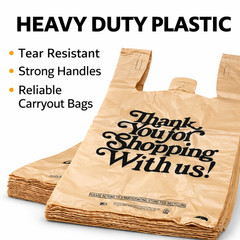 Heavy Duty Thank You Bags .71 Mil T-Shirt Grocery Retail Carryout Plastic Bags