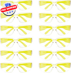 Safety Glasses – Scratch Resistant Wraparound Eyeware, Polycarbonate, 12 Colors