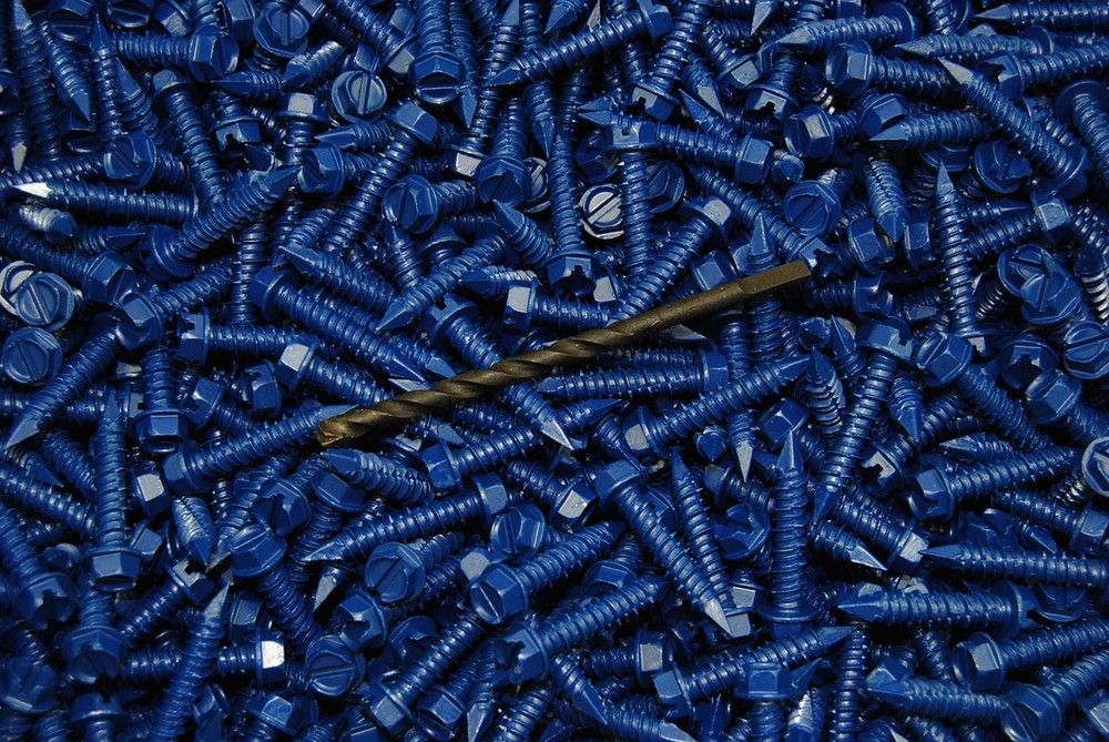 (250) Hex Washer Head 1/4 x 1-1/4 Concrete Masonry Screws Tapcon Anchor & Bit