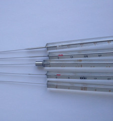 Set of 5 New Sorted Gas Chromatography Microliter Syringes 1, 10, 25, 50, 100 uL