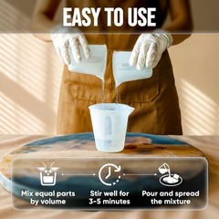 Table Top Epoxy Resin Kit 1 Gallon – Ultra Clear, High-Gloss, UV & Scratch Re…