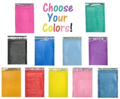 Assorted Sizes 8.5×12, 6×9, & 4×8 Colored Poly Bubble Mailers, Padded Envelopes!