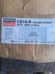 Simpson Strong-Tie CS16-R Coiled Strap 25ft. (7.6m), 16 Gauge