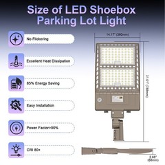 LED Stadium Lights 400W Commercial Shoebox Parking Lot Lighting AC100-277V IP65