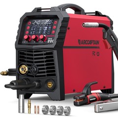 ARCCAPTAIN MIG Welder 200Amp 6 in 1 Aluminum LED Display 110V/220V Multi Process