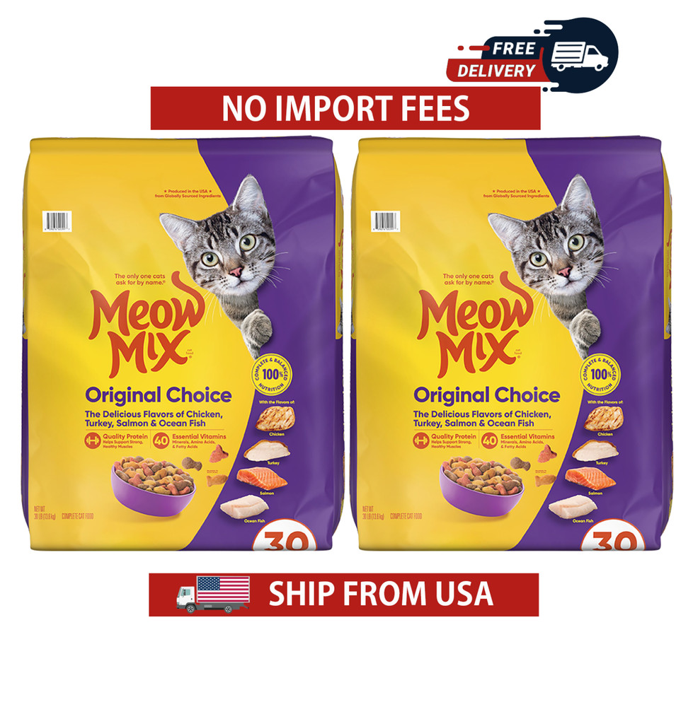 (2 pack) Meow Mix Original Choice Dry Cat Food, 30 lb. Bag