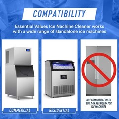 Essential Values Ice Machine Cleaner And Descaler 16 Fl Oz – Nickel Safe