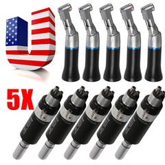 Dental Low Slow Speed Handpiece Contra Angle Air Motor 4Holes NSK Style Black