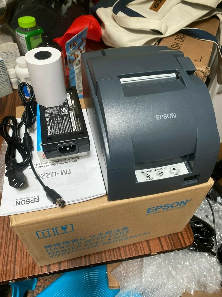EPSON TM-U220B DB25 Serial KITCHEN POS PRINTER POWER SUPPLY Auto-Cut Aloha