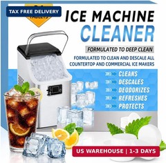 Ice Machine Cleaner Tablets Descaler 36 Pack, Countertop Ice Maker Cleaner Table