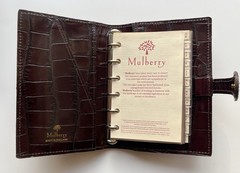 Vintage Mulberry Agenda Planner Mahogany Brown Croc/ Filofax Pocket Size/Krause