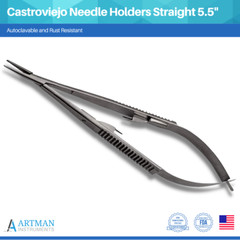 Castroviejo Needle Holder 5.5 inches Straight with Lock ARTMAN