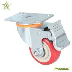 2Pcs Roating With Brake + 2Pcs Fixed Wheel 3″ Heavy-duty PU Casters Total 4Pack