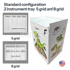 5-Drawer Cartoon Trolley Cart Acrylic Acrylic Mobile Wooden Cabinet Rolling Cart