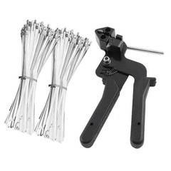 Stainless Steel Zip Ties Gun Kit Cable Tie Tool With 200pcs Metal Zip Ties