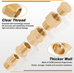 96PCS Brass Pipe Fittings Assortment Kit – NPT Adapter, Reducer Bushing, Hex