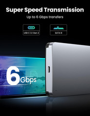 USB C Hard Drive Enclosure for 2.5 Inch SATA SSD HDD Aluminum USB C to SATA