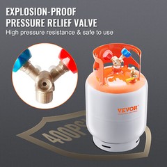 VEVOR Refrigerant Recovery Reclaim 50lb Cylinder Tank 400 PSI liquid Rated