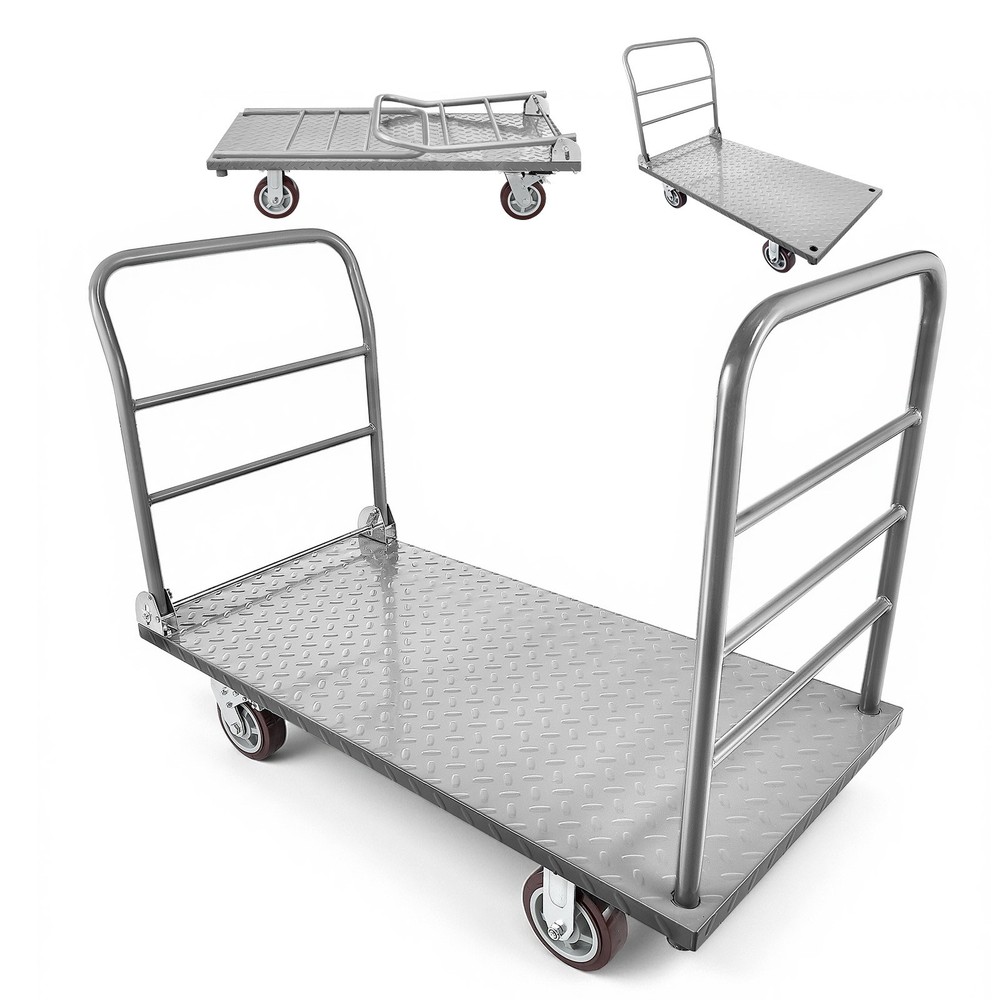 VEVOR Platform Truck 2650 lbs Heavy Duty Foldable Hand Push Cart with Wheels