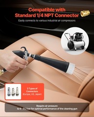 Vevor Car Cleaning Gun 6-9.2 Bar High-Pressure Air Blow Gun 2 Set Nozzles 360