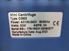 VWR C0803 Mini Centrifuge 20W 3A