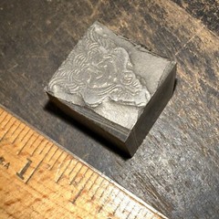 Print Block ( Smiling Face, Tribal Scene ) Lead Block