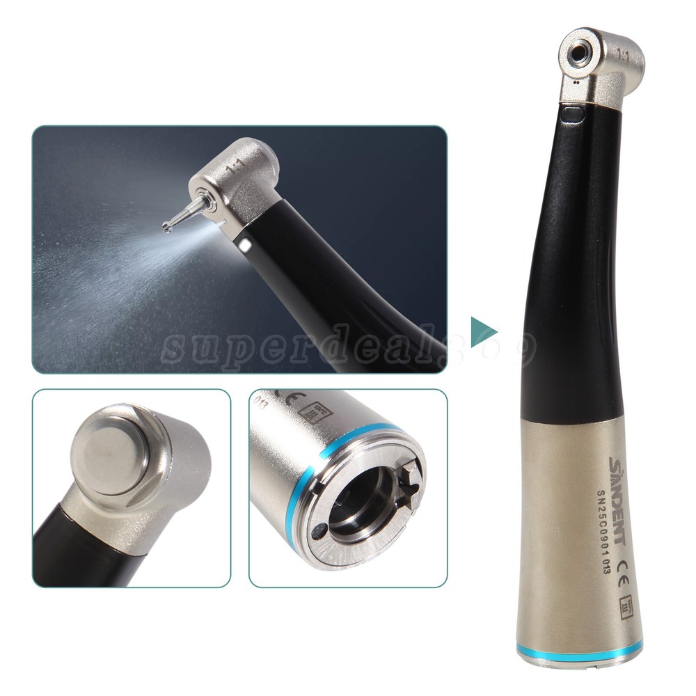 Dental Fiber Optic LED 1:1 Contra Angle Handpiece Inner Water Spray Push Button